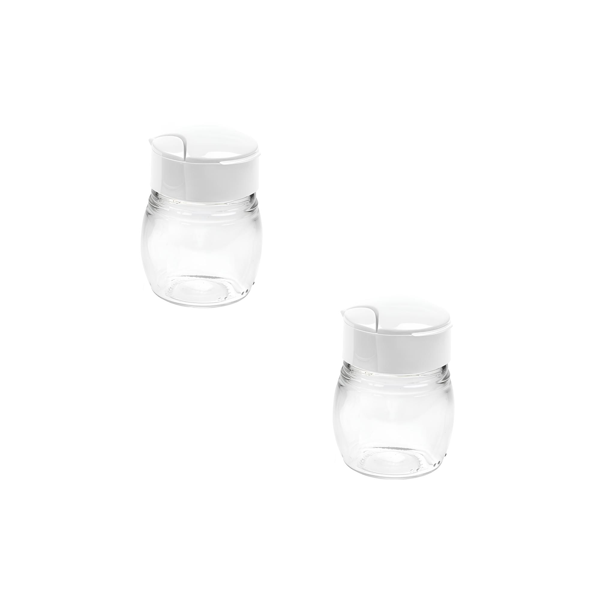 Conjunto C/ Saleiro e Pimenteiro de Vidro C/ Tampa de Plastico 80ml