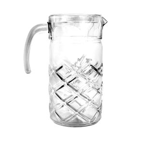 Jarra de Vidro Transparente C/ Tampa Vermelha Pinea P/ Agua, Suco e Refrigerante 1470ml