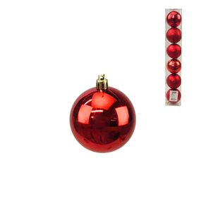 Kit C/6 Bolas Natalinas Vermelhas 6cm Fosco/brilhante/glitter Decoracao de Natal Ferimte