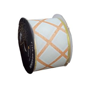 Rolo Fita Aramada P/ Decoracao Natal Artesanato Presente Embalagem 6,3cm X 9,14m Yj9884