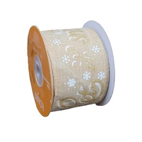 Rolo Fita Aramada P/ Decoracao Natal Artesanato Presente Embalagem 6,3cm X 9,14m 50626001 Rolo Fita Aramada P/ Decoracao Natal Artesanato Presente Embalagem 6,3cm X 9,14m 50626001