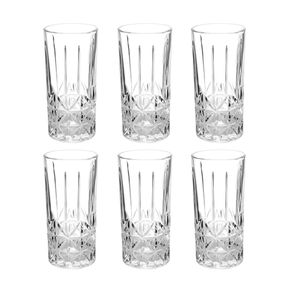 Jogo C/ 6 Copos de Vidro Transparente Light 280ml P/ Bebidas Lehavi