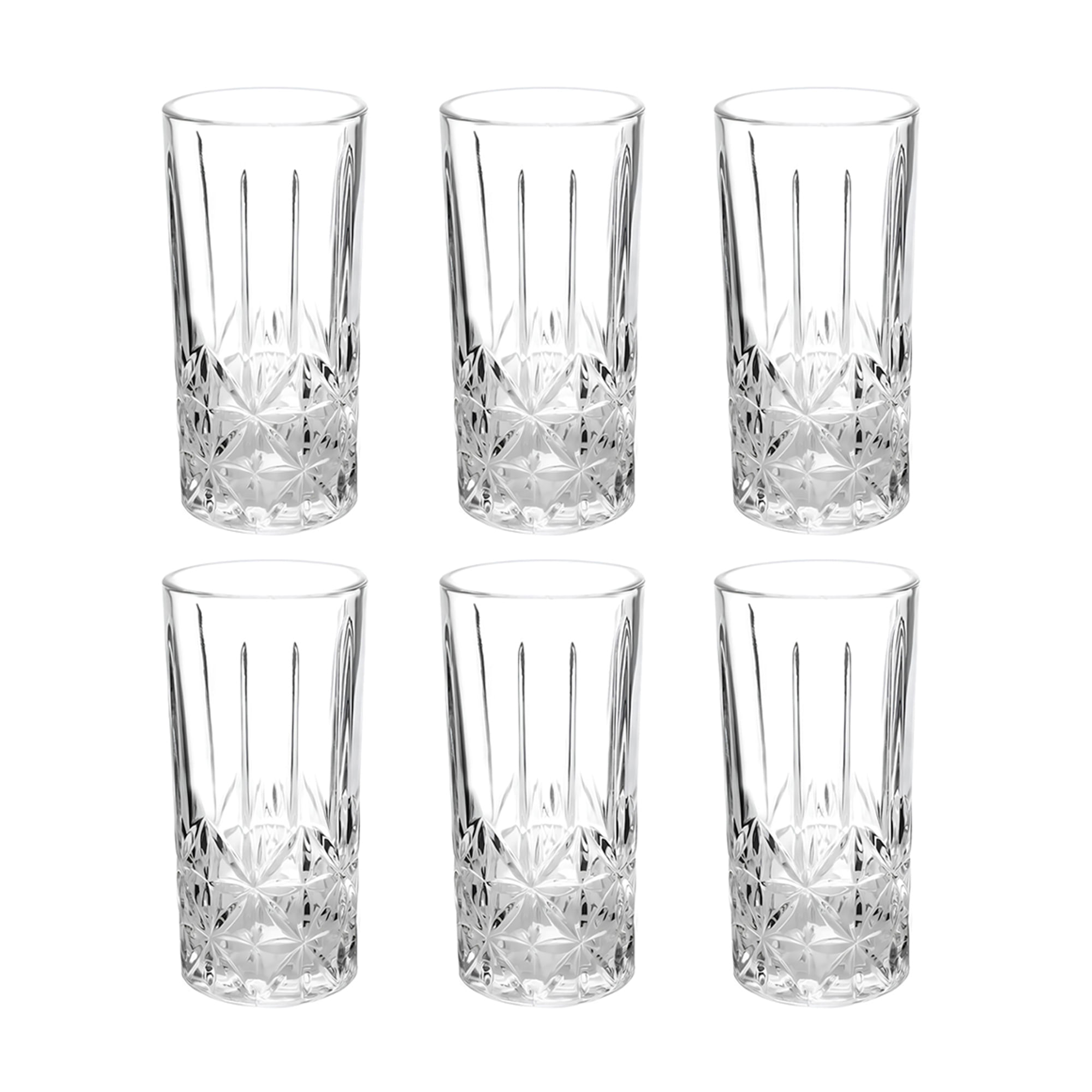 Jogo C/ 6 Copos de Vidro Transparente Light 280ml P/ Bebidas Lehavi