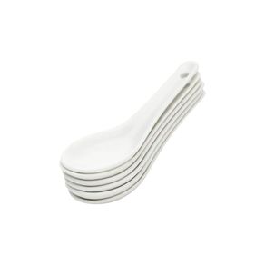 Conjunto C/6 Colheres de Porcelana P/ Finger Foods Branca Lyor Conjunto C/6 Colheres de Porcelana P/ Finger Foods Branca Lyor