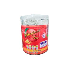 Pisca C/ 100 Lampadas de Led Amarelo 127v C/8 Funcoes de Brilho Plugue Macho e Femea P/ Decoracao de