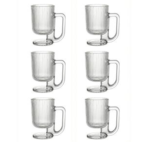 Jogo C/6 Canecas de Vidro Transparente Savor 95ml P/ Cafe e Cha Com Design Elegante e Resistente Jogo C/6 Canecas de Vidro Transparente Savor 95ml P/ Cafe e Cha Com Design Elegante e Resistente
