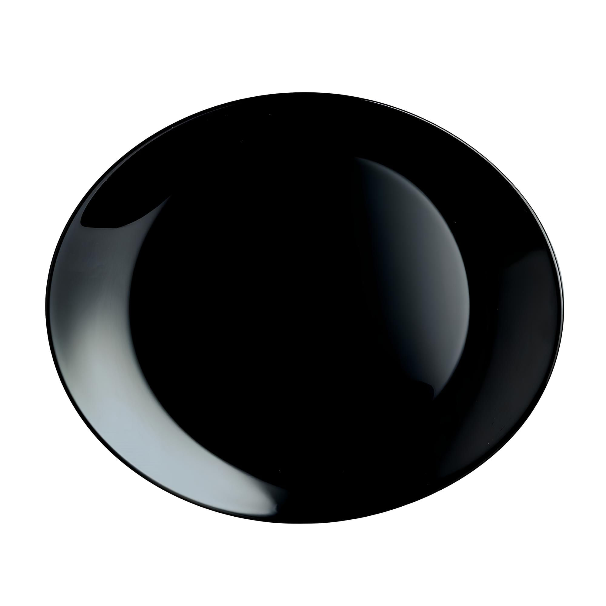 Prato de Vidro Oval Steak Friend Preto 30x26cm Luminarc
