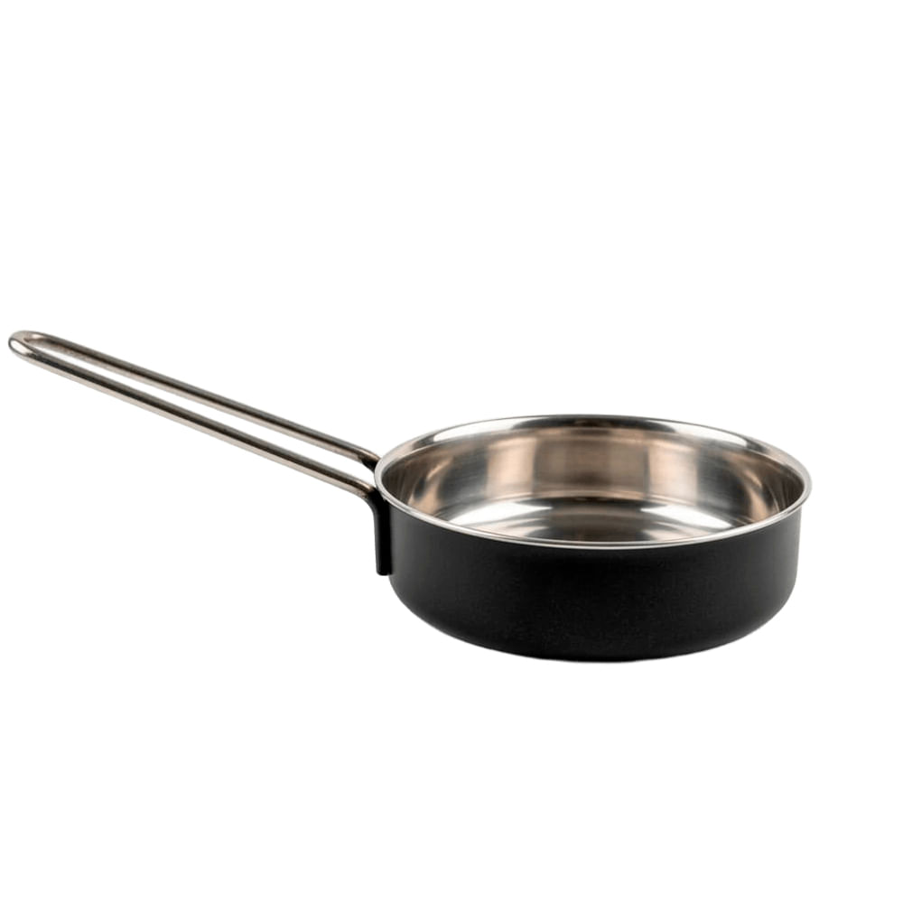 Mini Frigideira Viena Preta Em Aco Inox 10,5cm 180ml