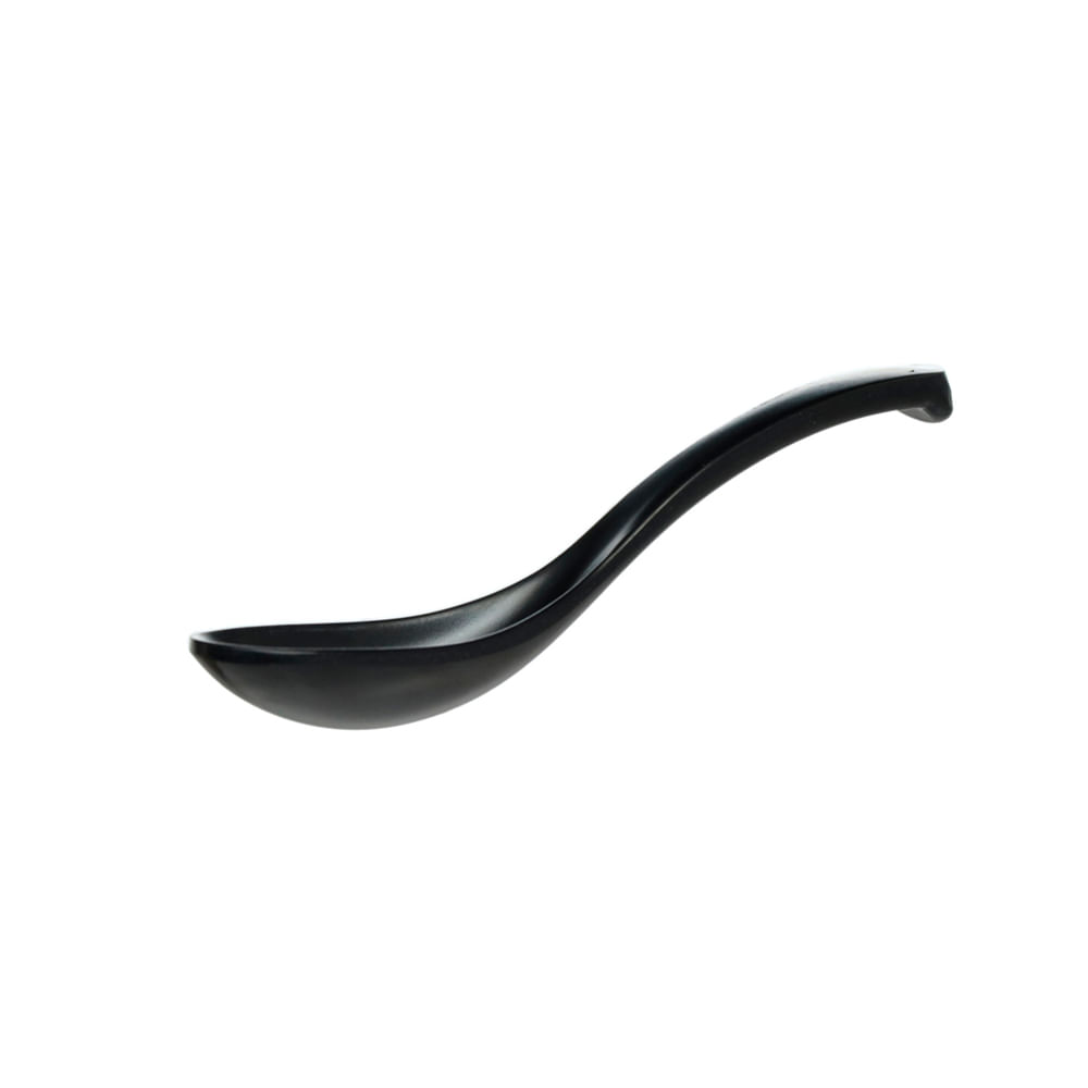 Colher Finger Food de Melamina Naha Preta 14cm