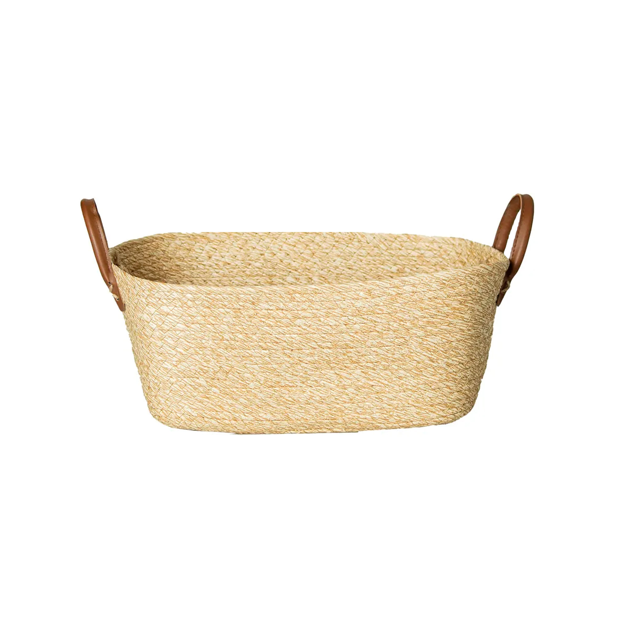 Cesto de Fibra Natural Mocca C/ Alca 38x28x15cm P/ Organizacao Decoracao 3614